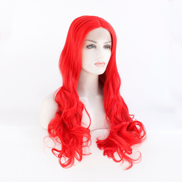 Highlights Red Color Lace Front Wigs Synthetic - Picture 4 of 5
